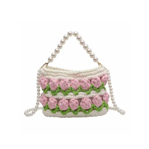 LISA Фея Стиль Тюльпан Ручная Ткань Вязаная Полоса DIY Материал с Жемчужным Сумка Стиль Позиционирование Готовый товар DIY Игрушки