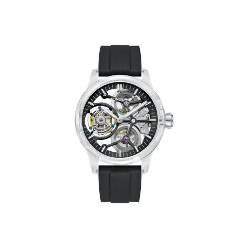 CRONUSART Крест Ultra Tourbillon FLY Reel Механизм с ручным заводом Экологичный Ремешок из фторкаучука Часы