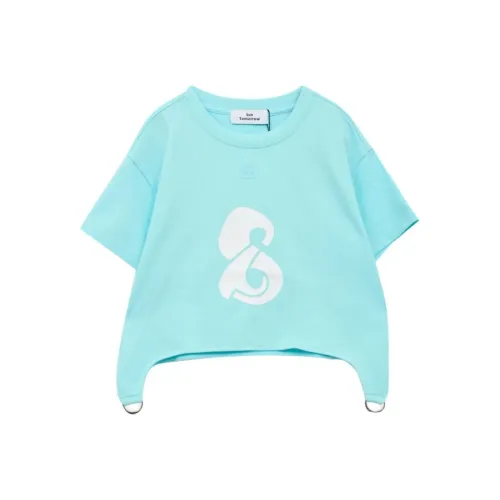 SUNTOMORROW T-рубашка 2025 Лето Светло-синий Подростки