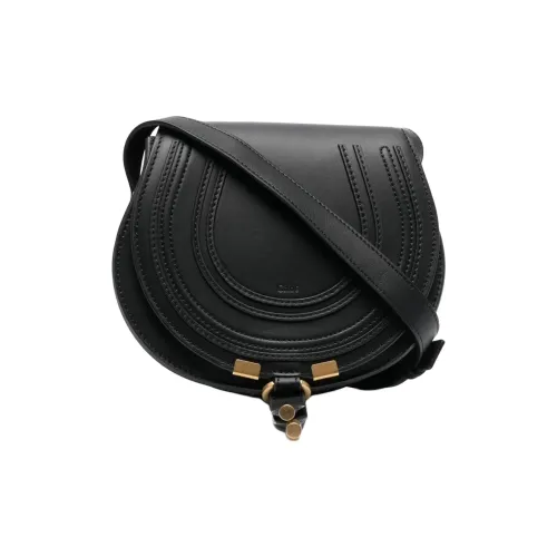 Chloe Marcie Телячья кожа Портативная Сумка через плечо Сумка на плечо Женская Черная