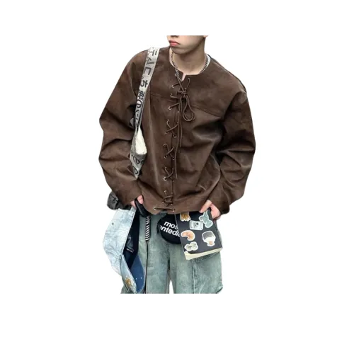 HANGE Коричневый Унисекс Кожаные куртки