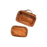 Портативный Коричневый Прозрачный Макияж Сумка Двухкомпонентный Комплект