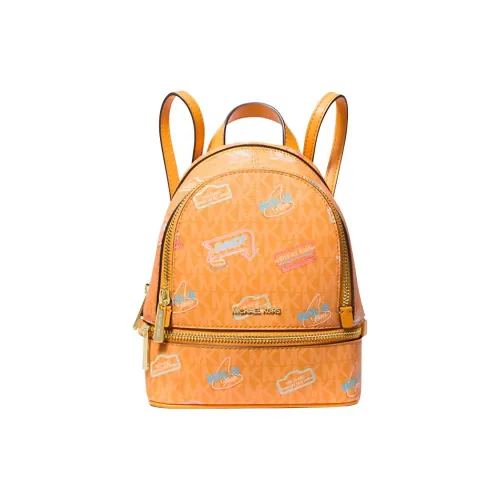 MICHAEL KORS Холст Рюкзак Экстра Маленький Женский Ярко-Оранжевый