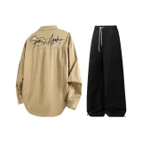 Комплект одежды (Хаки топ + Черные штаны)