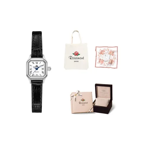 Rosemont Кварцевый механизм Женские часы Швейцарские Наручные часы Белый циферблат Корпус из нержавеющей стали Ремешок из натуральной кожи