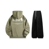 Комплект одежды (Мох зеленый топ + черные штаны)