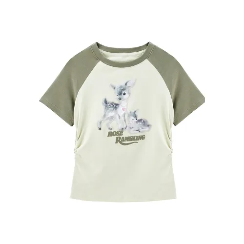 LEDIN Матовый Мятно-Зеленый Женские T-Рубашки