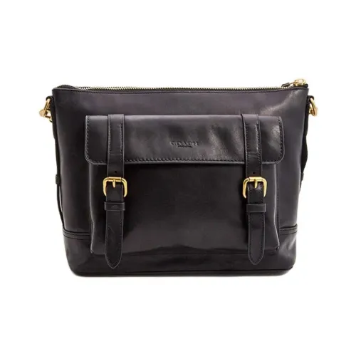 COACH Bleecker Телячья кожа Курьерская сумка Сумка через плечо Мужская Черная