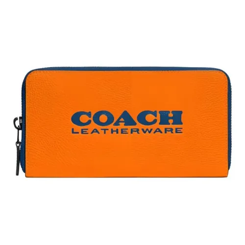 COACH Accordion Wallet Коровья кожа Держатель для карт кошелек Женские Ярко-оранжевый