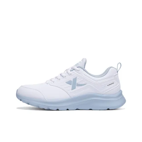 XTEP Амортизация Износостойкий Низкий Топ Повседневные Беговые Кроссовки Женские Новый Белый Закат Пыльно-Синий