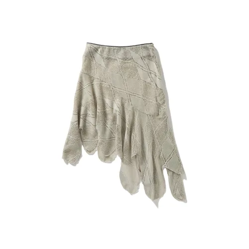 PERVERZE KNIT Кружево Jagged Подол Юбка Повседневные короткие юбки Женские