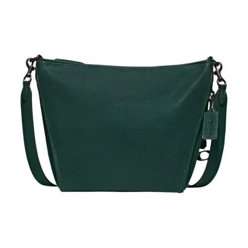 COACH Dufflette Полированная кожа с галькой Сумка через плечо Маленькая Женская Зеленая