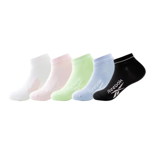 Reebok [5 пар] 1 Белый 1 Розовый 1 Зеленый 1 Синий 1 Черный Женские No Show Носки