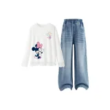 Dile Play Белый + Однотонный Джинсовый Светло-Синий