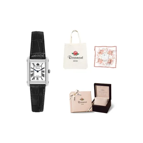 Rosemont Кварцевый механизм Женские часы на запястье с белым циферблатом и ремешок из натуральной кожи