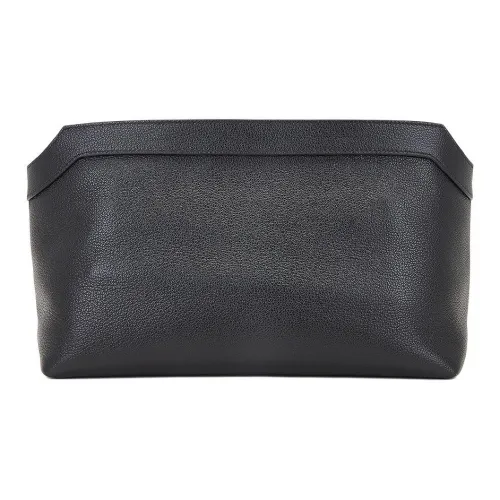 THE ROW Terrasse Suede Clutch Unisex Black PLD