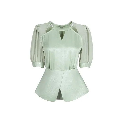 TANGXI Светло-зеленые Женские Рубашки