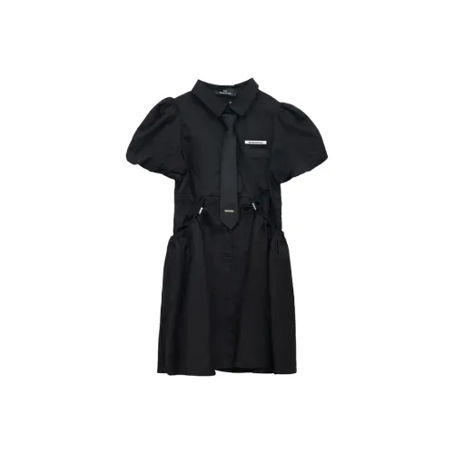 SUNTOMORROW Платье 2025 Лето Черный Подростки