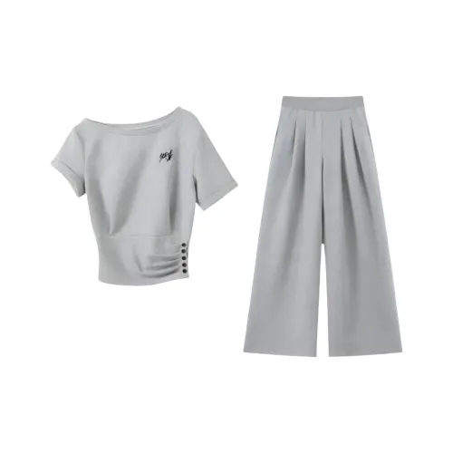 DANCANG Серый Женские Спортивные костюмы с толстовкой