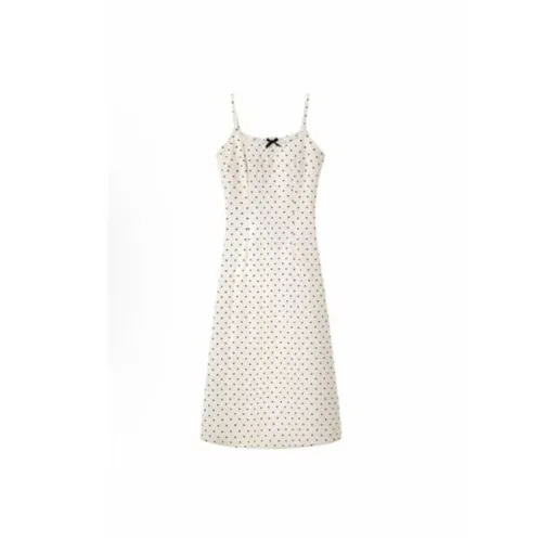 Wang Leshi Абрикос Женские Длинные Платья с Длинными Рукавами