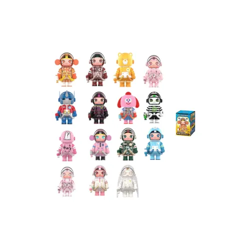 POP MART Mega Space Molly 100% Anniversary 4 Коллекция Фигурка Слепые коробки Один Blind Коробка Целая коробка 9 шт