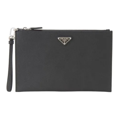 PRADA Тисненая кожа Клатч Мужской Черный