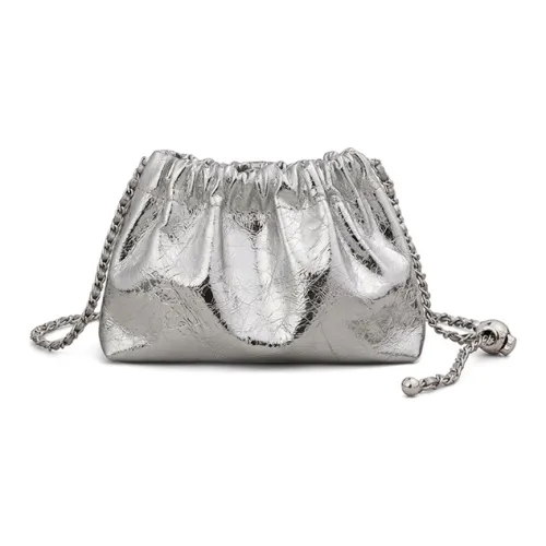 Crtnzo Kroez Коровья кожа с синтетической кожей сумка через плечо стандартная женская серебряный металлик