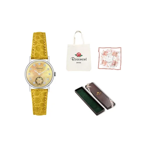 Rosemont Кварцевый механизм Женские часы 28 Жемчужная раковина Циферблат Цвет Корпус Нержавеющая сталь Ремешок Естественная кожа