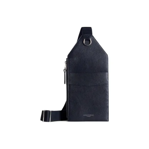 Dunhill Кожа Одно Плечо Сумка через плечо Sling Сумка Мужская Черная
