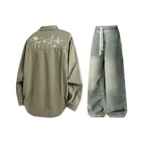 Комплект одежды (Топ цвета хаки + Штаны цвета грязно-желтого)