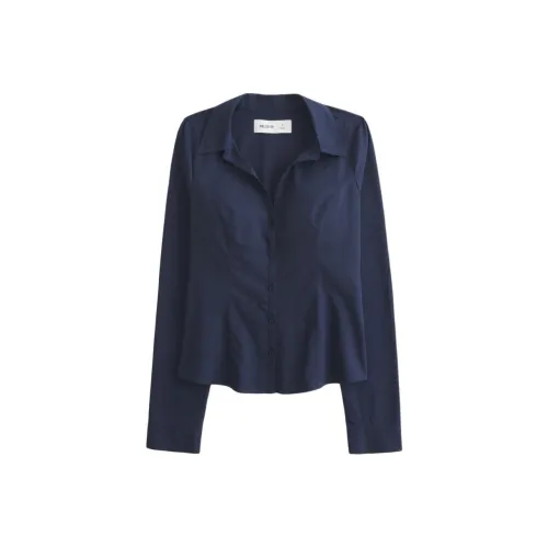 Hollister Blue Women's Shirts Hollister Синие Женские Рубашки