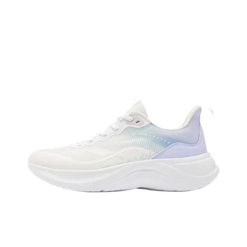 QIAODAN Дышащие и Легкие Низкие Кроссовки для Тренировок Женские Белые Фиолетовые