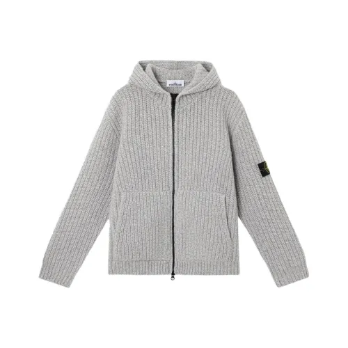STONE ISLAND Серый Мужской Трикотаж
