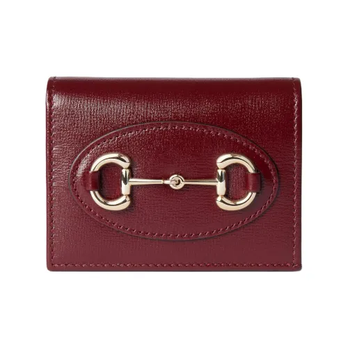 GUCCI Horsebit 1955 Кожа Кошелек Женские Красный