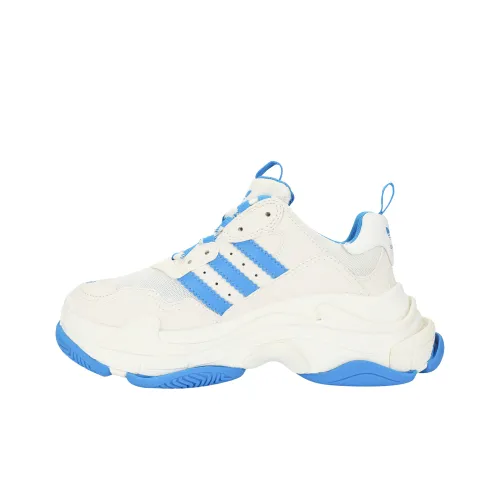 Adidas Originals x Balenciaga Triple S Low Топ Толстоподошвенные кроссовки Женские Белые Синие