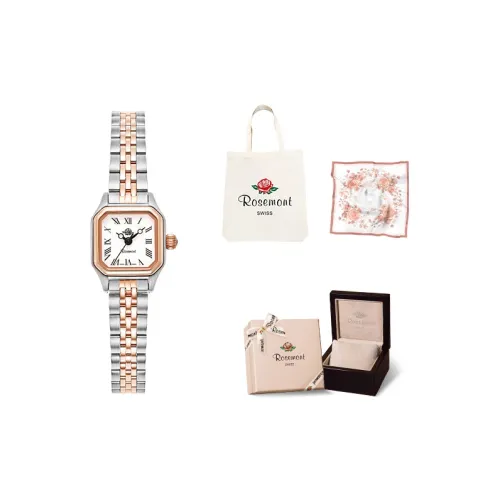 Rosemont Кварцевый механизм Женские часы Швейцарские Наручные часы Белый циферблат Корпус из нержавеющей стали