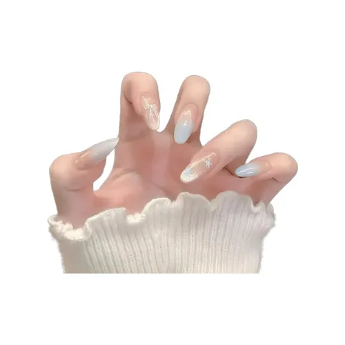 T Z Молочно-синий Градиентный Кошачий глаз Миндаль MID Длина Длинный Синий Смузи Французский