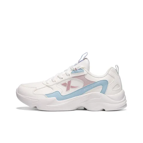 XTEP Амортизация Износостойкий Низкий Топ Повседневные Беговые Кроссовки Женские Парус Белый Прозрачный Синий Светлый Розовый
