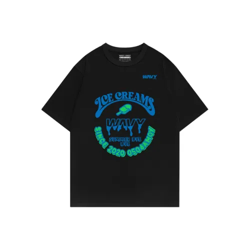 WAVYCREW Пара Спорт Короткий Рукав Модный Уличный Футболка Унисекс