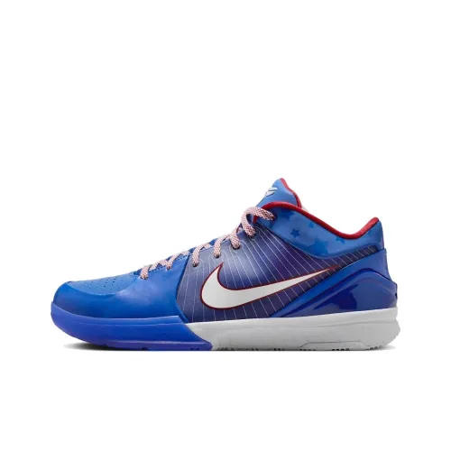Nike Zoom Kobe 4 Low Топ Баскетбольные кроссовки Унисекс Синий
