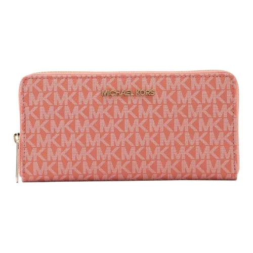 MICHAEL KORS Jet Set Travel Покрытый холст Держатель для карт кошелек Большой Женский Напиточный Желтый