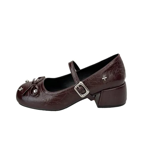 Medd Грубый каблук Туфли Мэри Джейн Женские