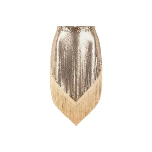 Paco Rabanne Золото Женские Кожаные Короткие Юбки