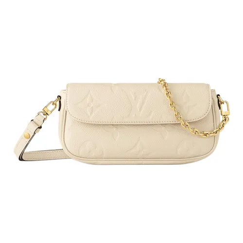 LOUIS VUITTON Ivy Корова Кожа Baguette Плечевая Сумка Сумка Плечевая Сумка Женская Кремово-Белая