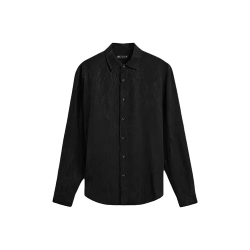 ZARA Мужские черные рубашки