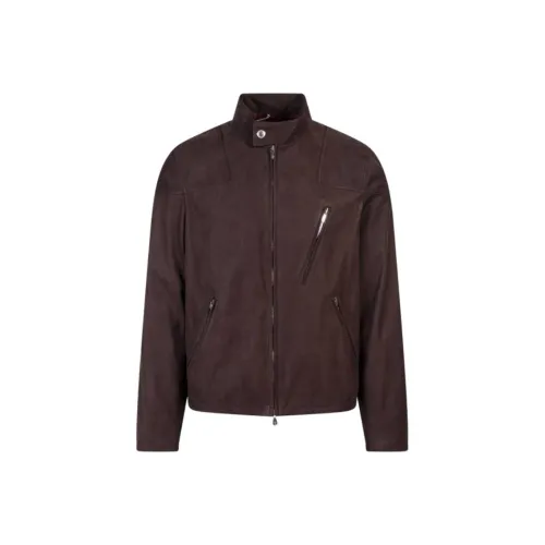 BRUNELLO CUCINELLI Коричневый Мужская Кожаная Куртка
