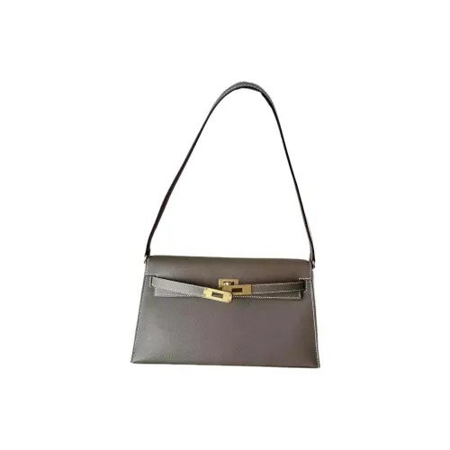 HERMES Kelly Elan Madame Сумка из кожи Сумка через плечо Сумка для женщин 18 слонов Серый цвет