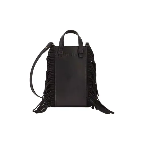 Furla Miastella Мягкая Телячья Кожа с Замшей Сумка Сумка через плечо Сумка через плечо Маленькая Женская Черная