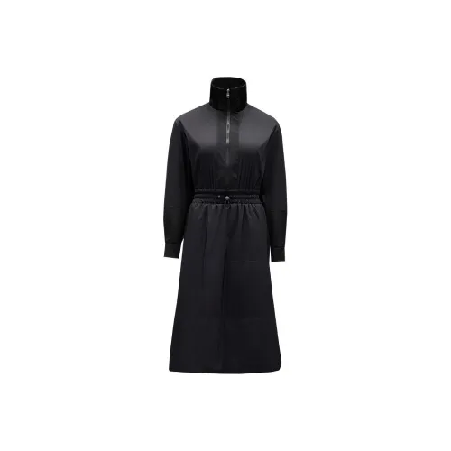 MONCLER Длинное платье с длинными рукавами женское черное