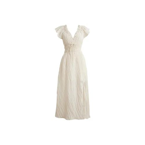 J.Crew Natural Женские Короткие Платья с Короткими Рукавами